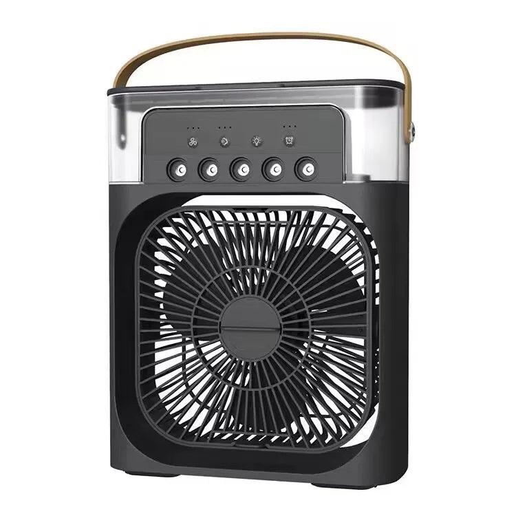 Five-Hole Humidifying Mist Fan Plug-In Mini Home Desk USB Lighted Tabletop Fan