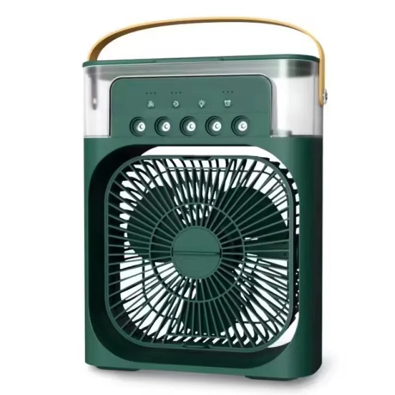 Five-Hole Humidifying Mist Fan Plug-In Mini Home Desk USB Lighted Tabletop Fan