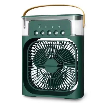 Five-Hole Humidifying Mist Fan Plug-In Mini Home Desk USB Lighted Tabletop Fan